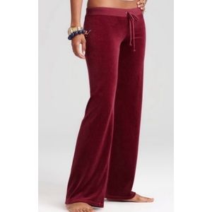 Juicy Couture Burgundy Maroon Velour Pants